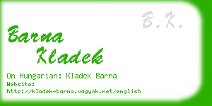 barna kladek business card